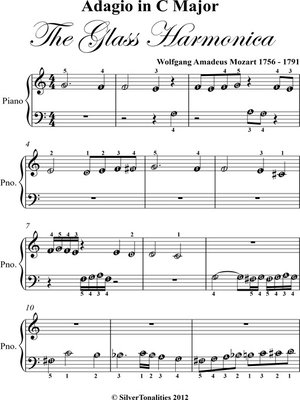 cover image of Adagio in C Major Glass Harmonica Beginner Piano Sheet Music